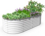 Grey Galvanized Steel Raised Garden Bed