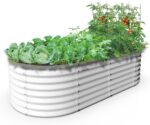 Grey Galvanized Steel Raised Garden Bed