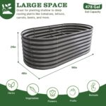 Grey Galvanized Steel Raised Garden Bed