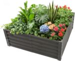 Grey Galvanized Steel Raised Garden Bed