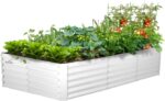 Grey Galvanized Steel Raised Garden Bed