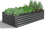 Grey Galvanized Steel Raised Garden Bed