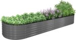 Grey Galvanized Steel Raised Garden Bed