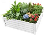 Grey Galvanized Steel Raised Garden Bed