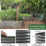 Grey Galvanized Steel Raised Garden Bed