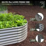 Grey Galvanized Steel Raised Garden Bed