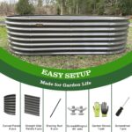 Grey Galvanized Steel Raised Garden Bed