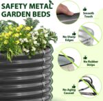 Grey Galvanized Steel Raised Garden Bed
