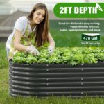 Grey Galvanized Steel Raised Garden Bed