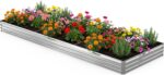 Silver Corrugated Steel Raised Garden Bed