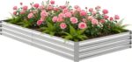 Silver Corrugated Steel Raised Garden Bed
