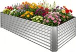 Silver Corrugated Steel Raised Garden Bed