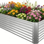 Silver Corrugated Steel Raised Garden Bed