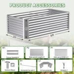 Silver Corrugated Steel Raised Garden Bed