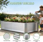 Silver Corrugated Steel Raised Garden Bed