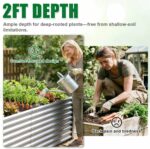Silver Corrugated Steel Raised Garden Bed
