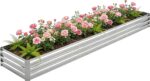 Silver Corrugated Steel Raised Garden Bed