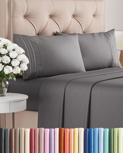 Deep Pocket Charcoal Microfiber Sheet Set