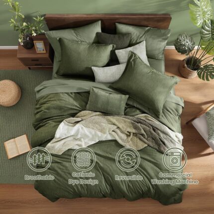 Forest Green Heathered Comforter Set