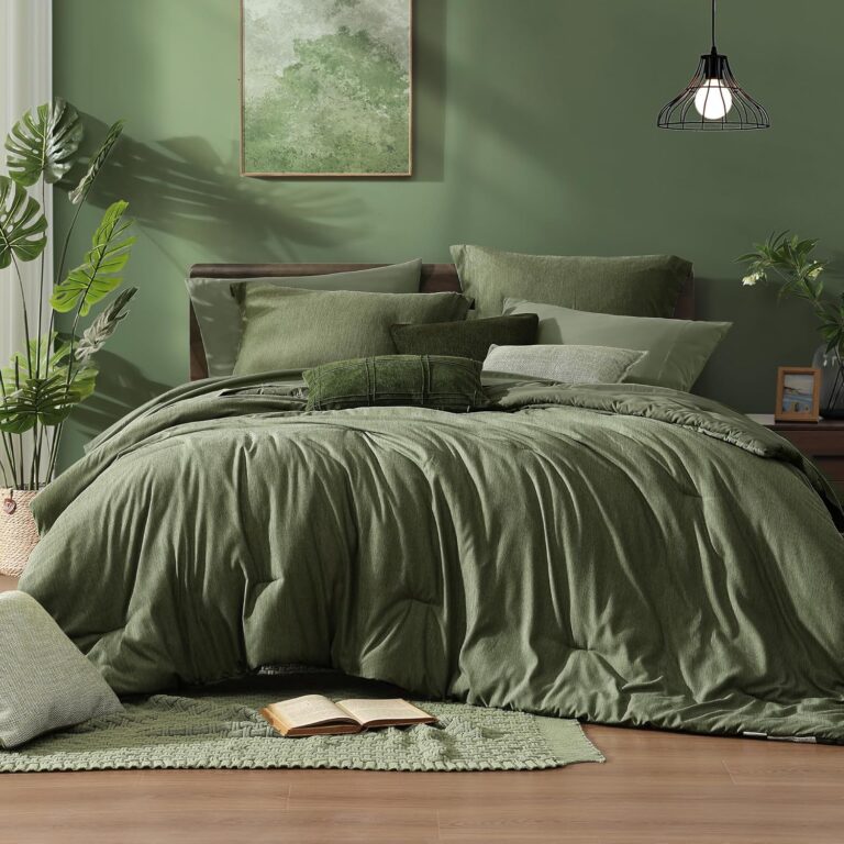 Forest Green Heathered Comforter Set - Reversible & Breathable