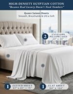 Queen White Sateen Egyptian Cotton Sheet Set