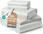 Queen White Sateen Egyptian Cotton Sheet Set