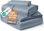 Queen White Sateen Egyptian Cotton Sheet Set