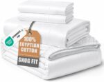 Queen White Sateen Egyptian Cotton Sheet Set