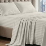 Queen White Sateen Egyptian Cotton Sheet Set