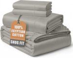 Queen White Sateen Egyptian Cotton Sheet Set