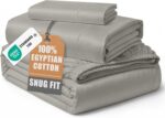 Queen White Sateen Egyptian Cotton Sheet Set
