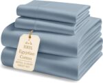 Queen White Sateen Egyptian Cotton Sheet Set