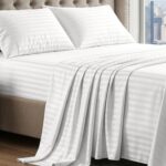 Queen White Sateen Egyptian Cotton Sheet Set