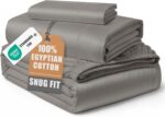 Queen White Sateen Egyptian Cotton Sheet Set