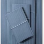Luxury Blue Striped Sateen Sheet Set