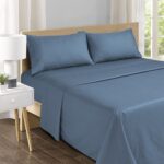 Luxury Blue Striped Sateen Sheet Set