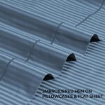 Luxury Blue Striped Sateen Sheet Set