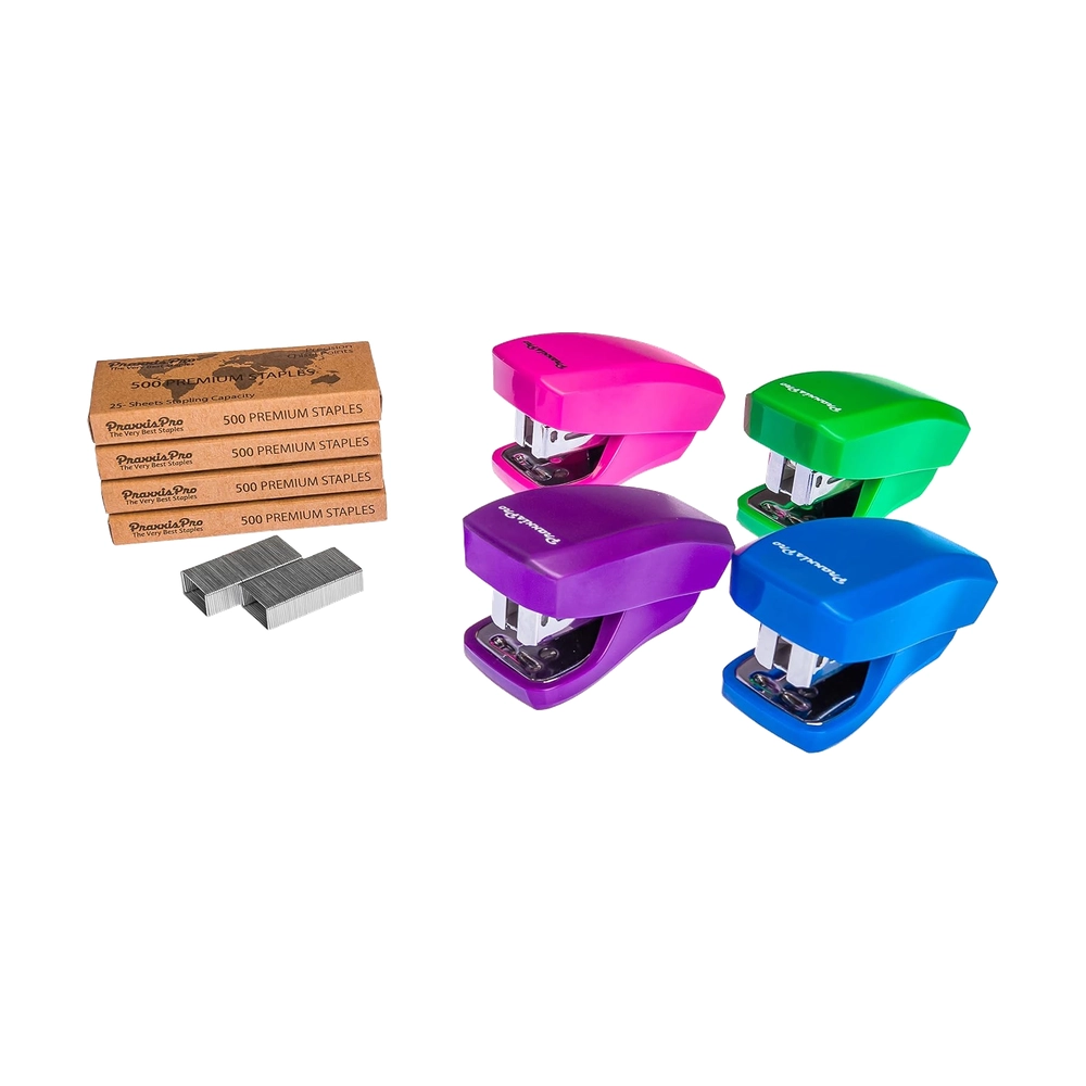Mini Stapler Set with Staples - Assorted Colors