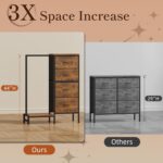 Industrial Style Dresser with Clothes Rack - Hình 2