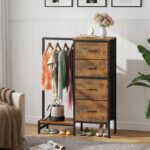 Industrial Style Dresser with Clothes Rack - Hình 3