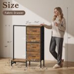 Industrial Style Dresser with Clothes Rack - Hình 5