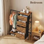 Industrial Style Dresser with Clothes Rack - Hình 6