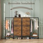 Industrial Style Dresser with Clothes Rack - Hình 9