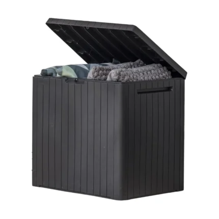 30 Gallon Black Resin Storage Box