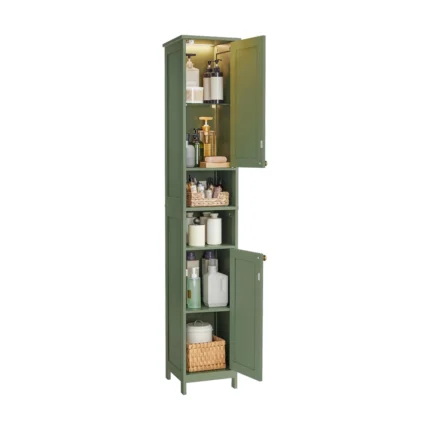 Slim Green Bathroom Cabinet