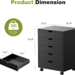 Black Mobile Storage Cabinet - Hình 3
