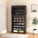 Black Fabric Shoe Rack - Hình 2