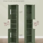 VASAGLE Slim Green Bathroom Cabinet - Hình 2