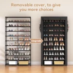Black Fabric Shoe Rack - Hình 5