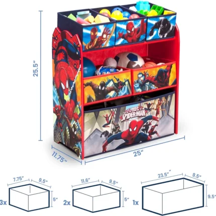 Spider-Man Kids' Multi-Bin Toy Organizer - Hình 2